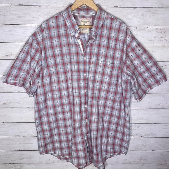 Panhandle Rough Stock Plaid Short Sleeve Button Up Western Shirt Mens XL - Picture 3 of 6